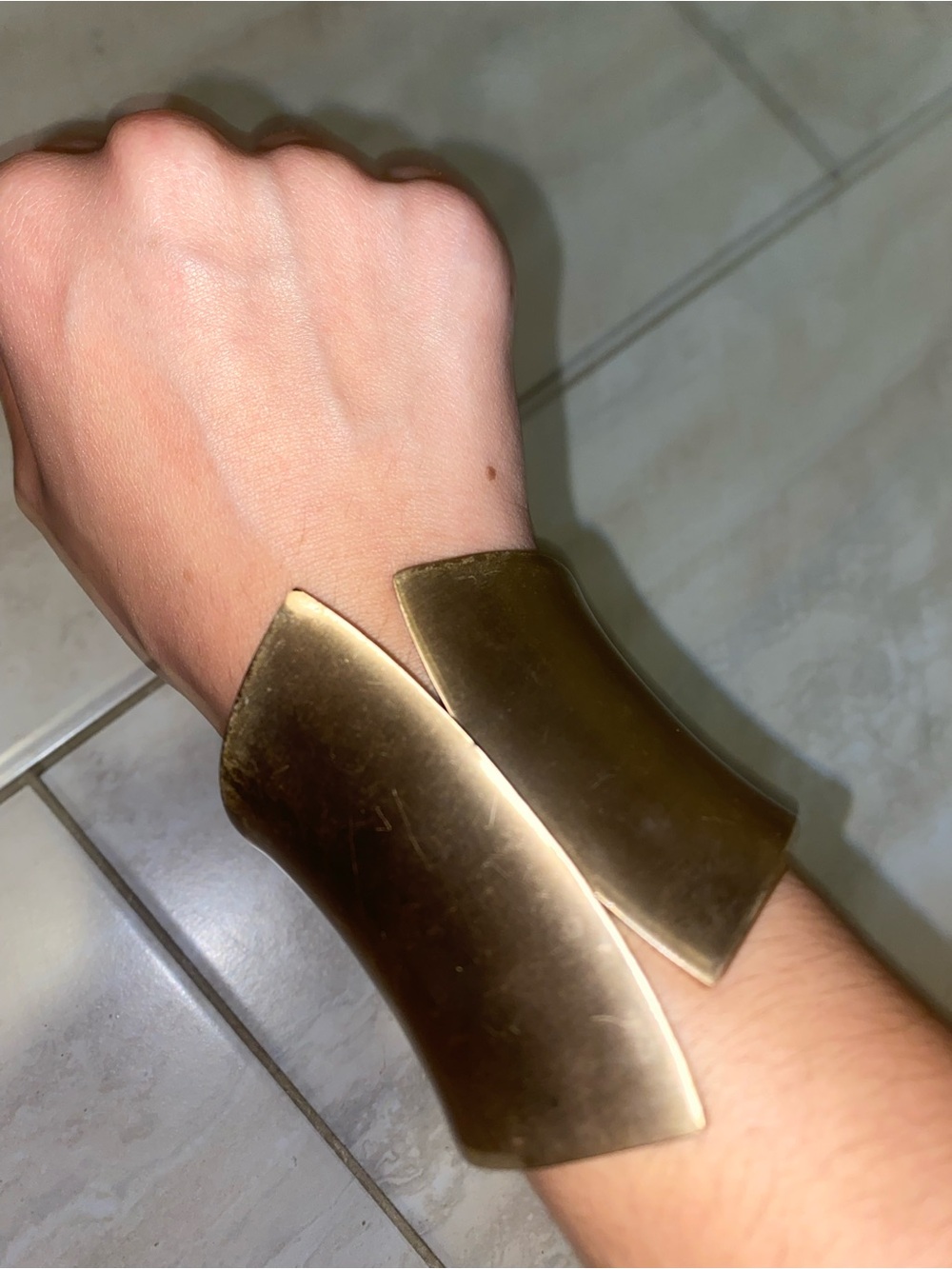 Gold Metal Cuff Bracelet - Sleek Statement Bangle